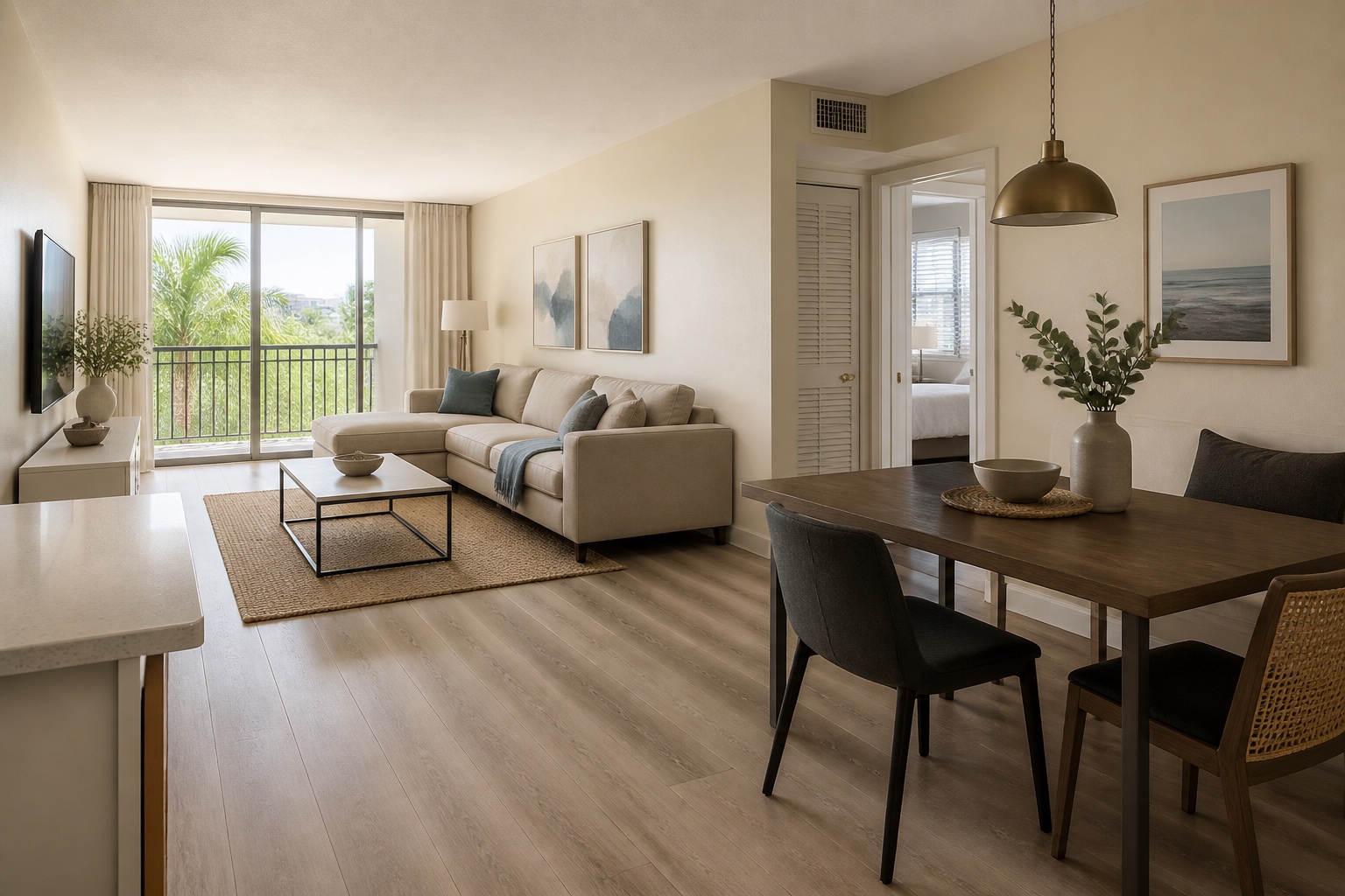 Practical standard apartment living and dining renovation design concept