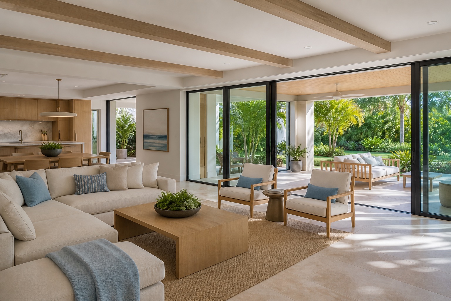 Golden Beach open-plan house remodeling design concept